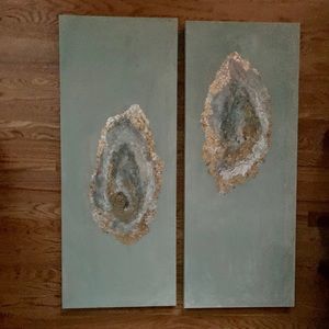 Original Oyster Paintings  set 16 x 40 x 1.5